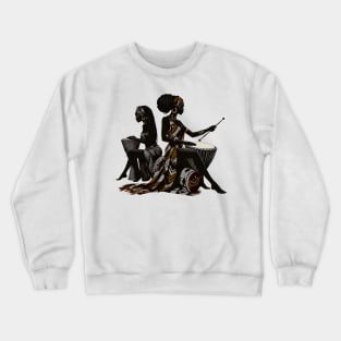 Afrocentric Women Drums Crewneck Sweatshirt